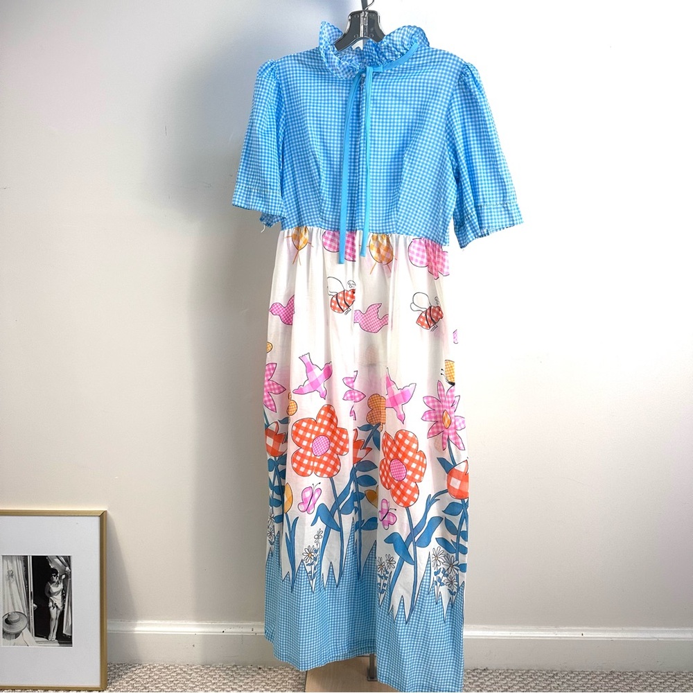 Blue and White Floral Maxi Dress